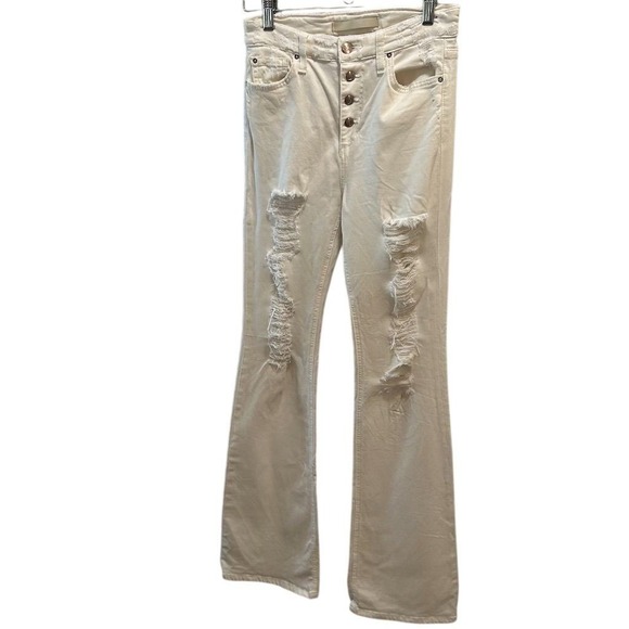 Joes Jeans‎ Women's Ivory Distressed Flare Pants Size 27 Casual - Picture 1 of 16